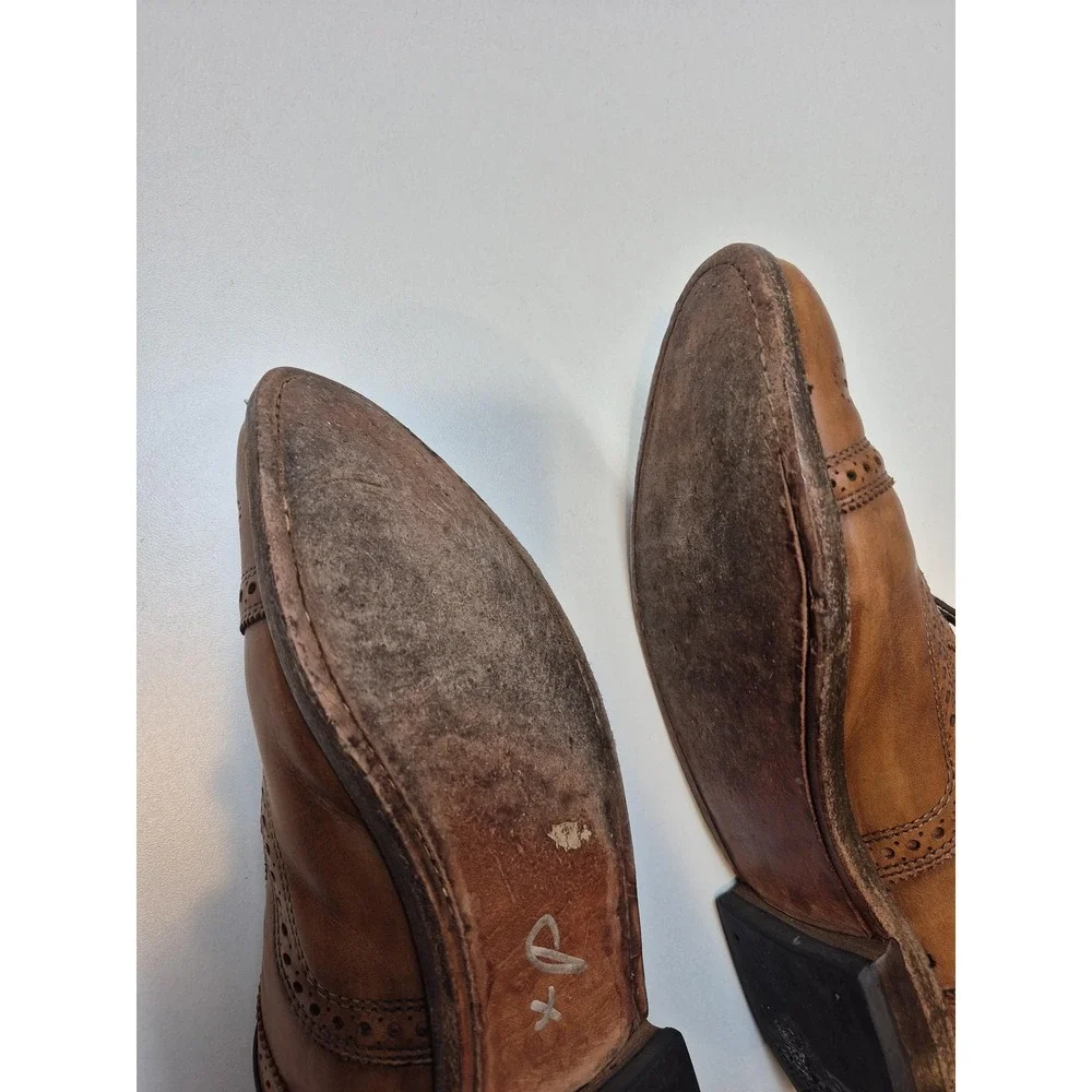 Allen Edmonds Strand Shoes Mens Size 9 D Brown Leather Cap Toe Dress Oxford